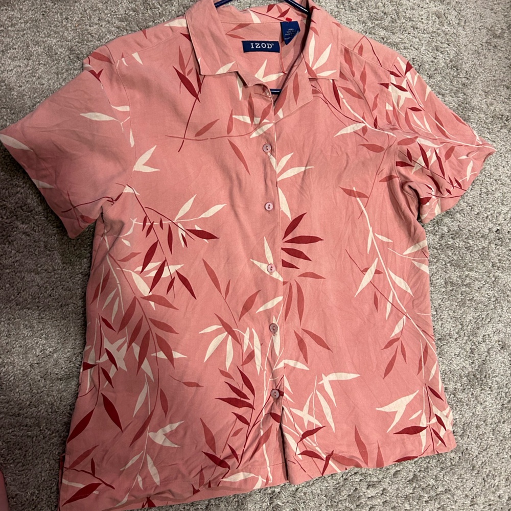 IZOD Vintage button-down floral blouse